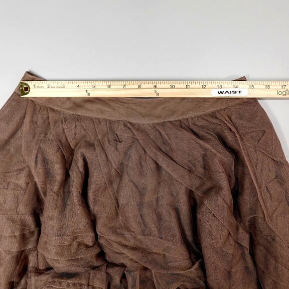 Lilith Paris Brown Tulle Midi Skirt M Layered Tutu Dark Fairy Whimsigoth - Picture 9 of 16